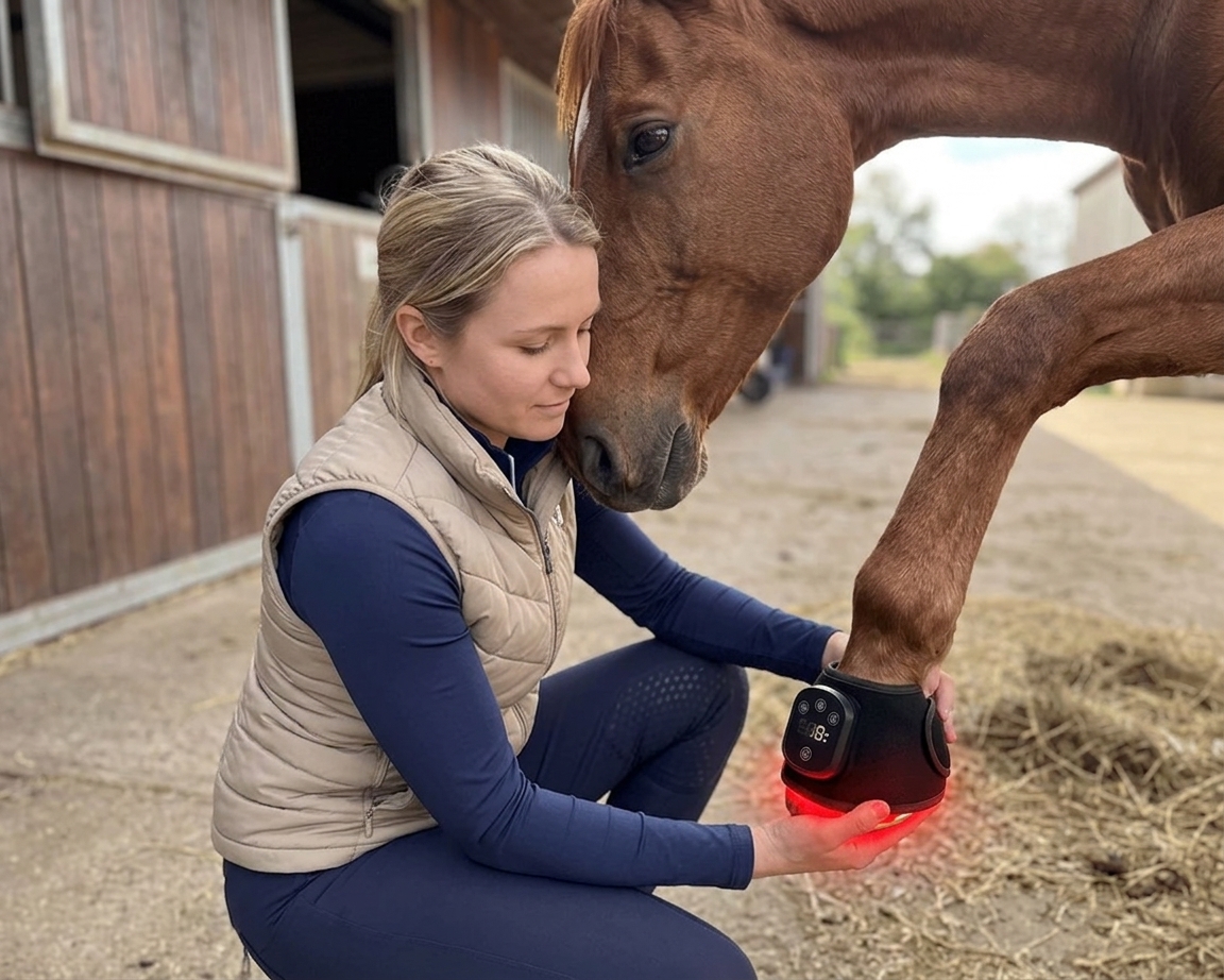 Equestrian with horse